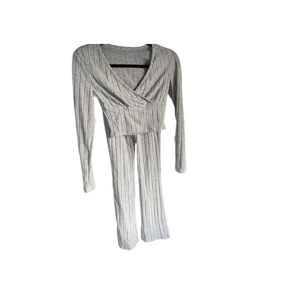 #2 SHEIN cozy grey fleecy pajamas NWOT extra small